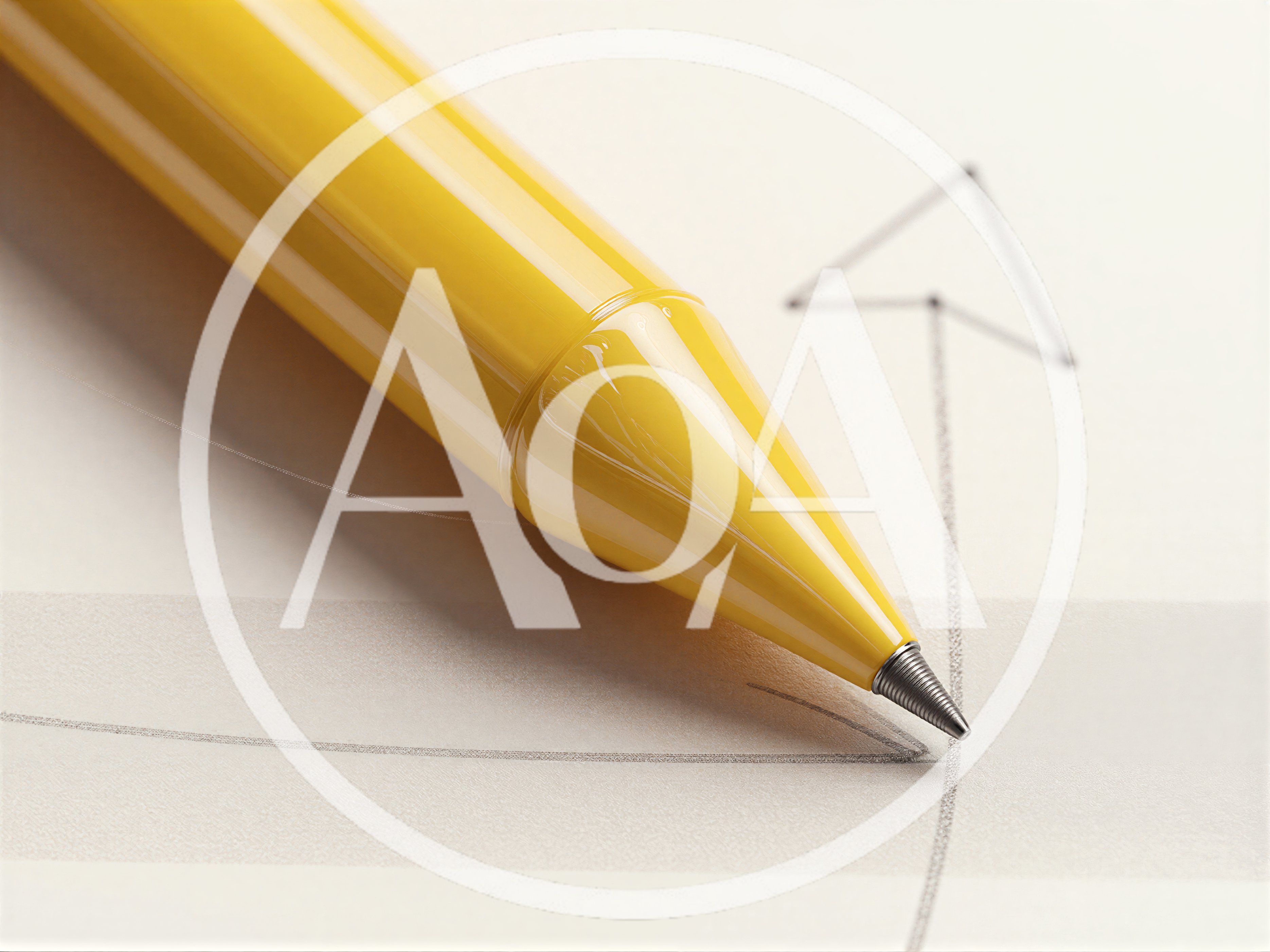 Yellow Mechanical Pencil Drawing An Arrow On Paper