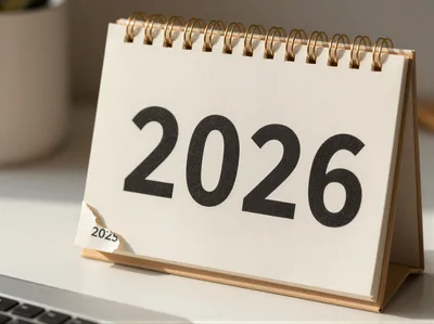 Desk Calendar Showing The Year 2026