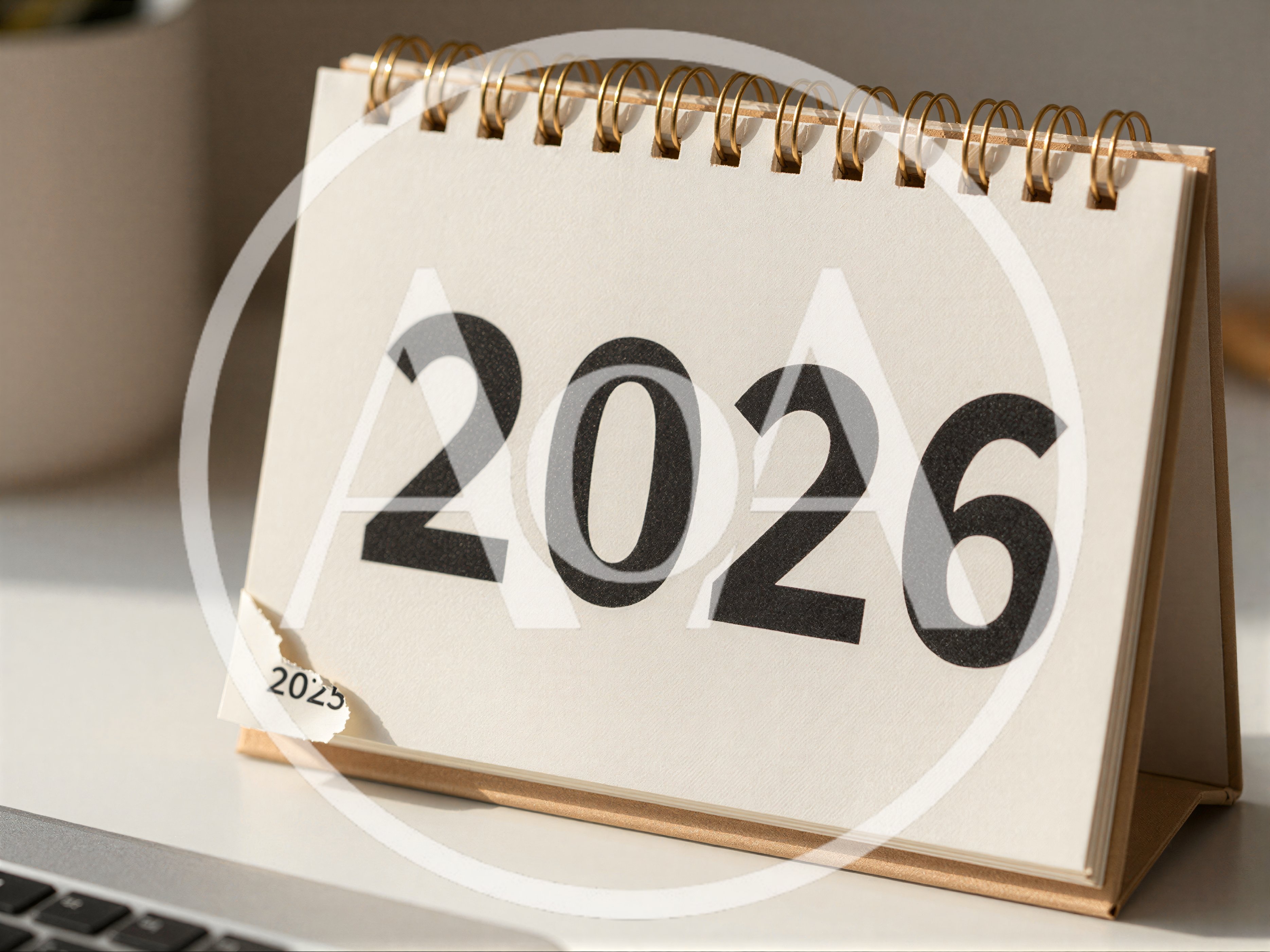Desk Calendar Showing The Year 2026