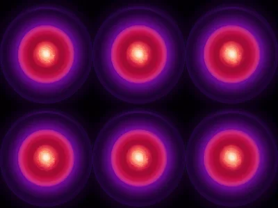 Abstract Glowing Concentric Circles In Purple And Red
