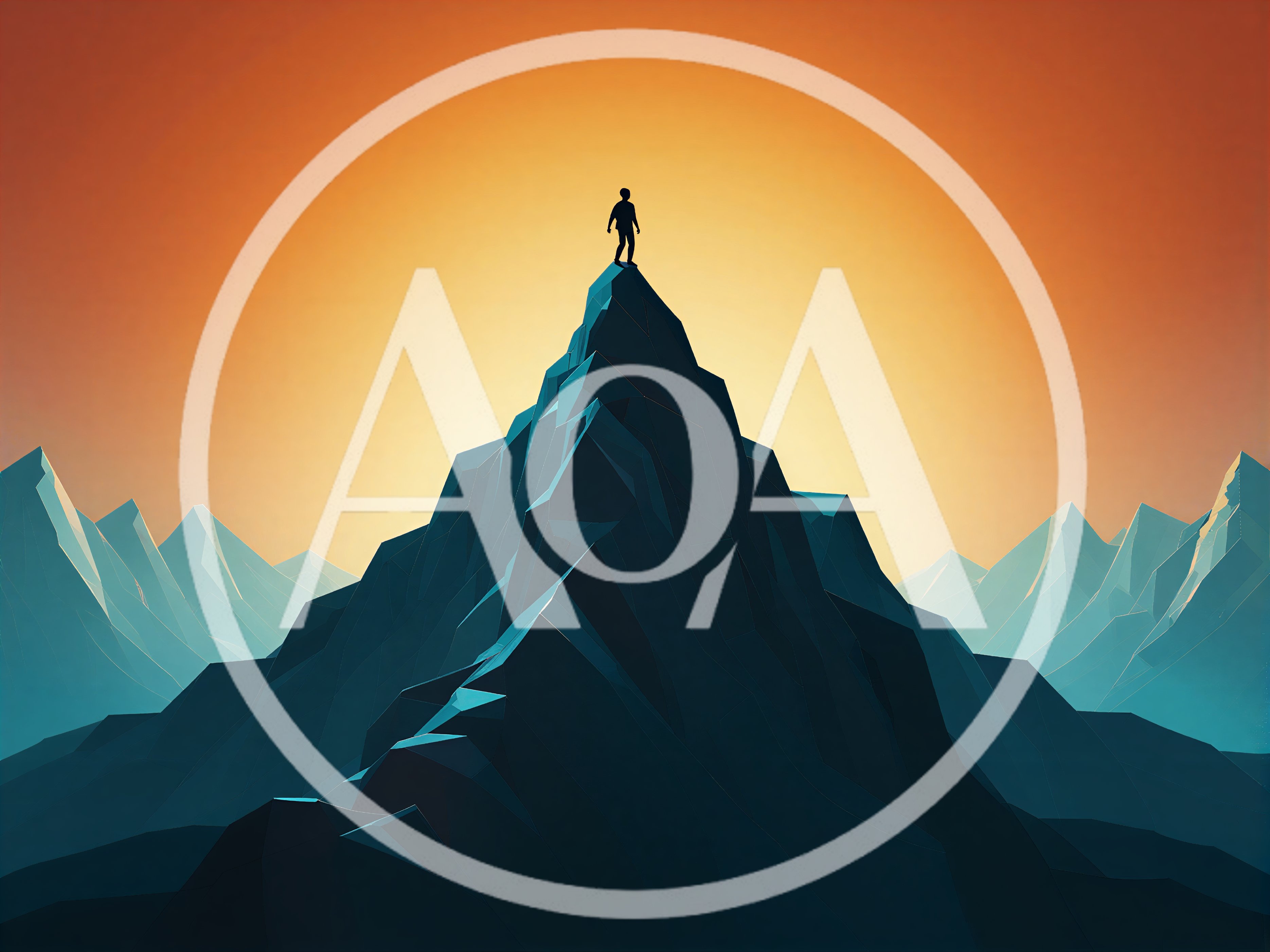 Silhouette Of A Person Standing On A Mountain Peak