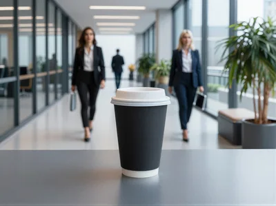 Disposable Coffee Cup On Office Table