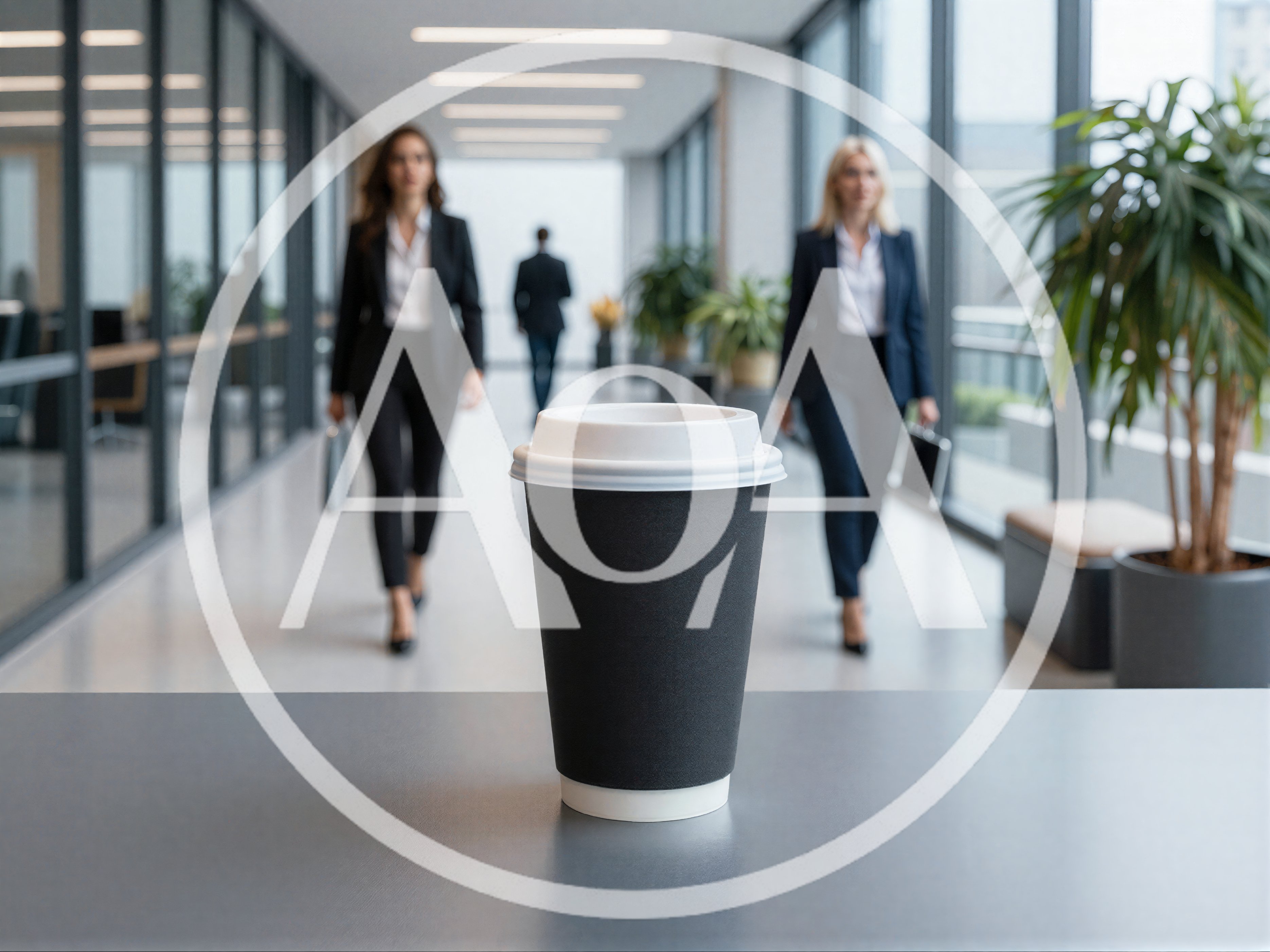 Disposable Coffee Cup On Office Table