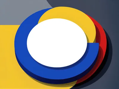 Abstract Geometric Composition With Overlapping Colorful Circles