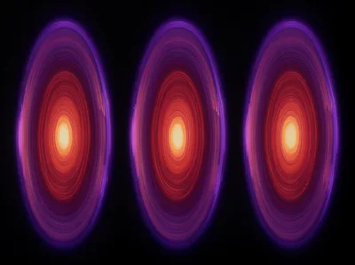 Three Glowing Abstract Elliptical Light Portals