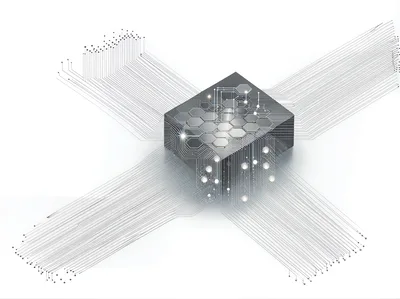 Abstract Digital Processor Chip With Circuitry Connections