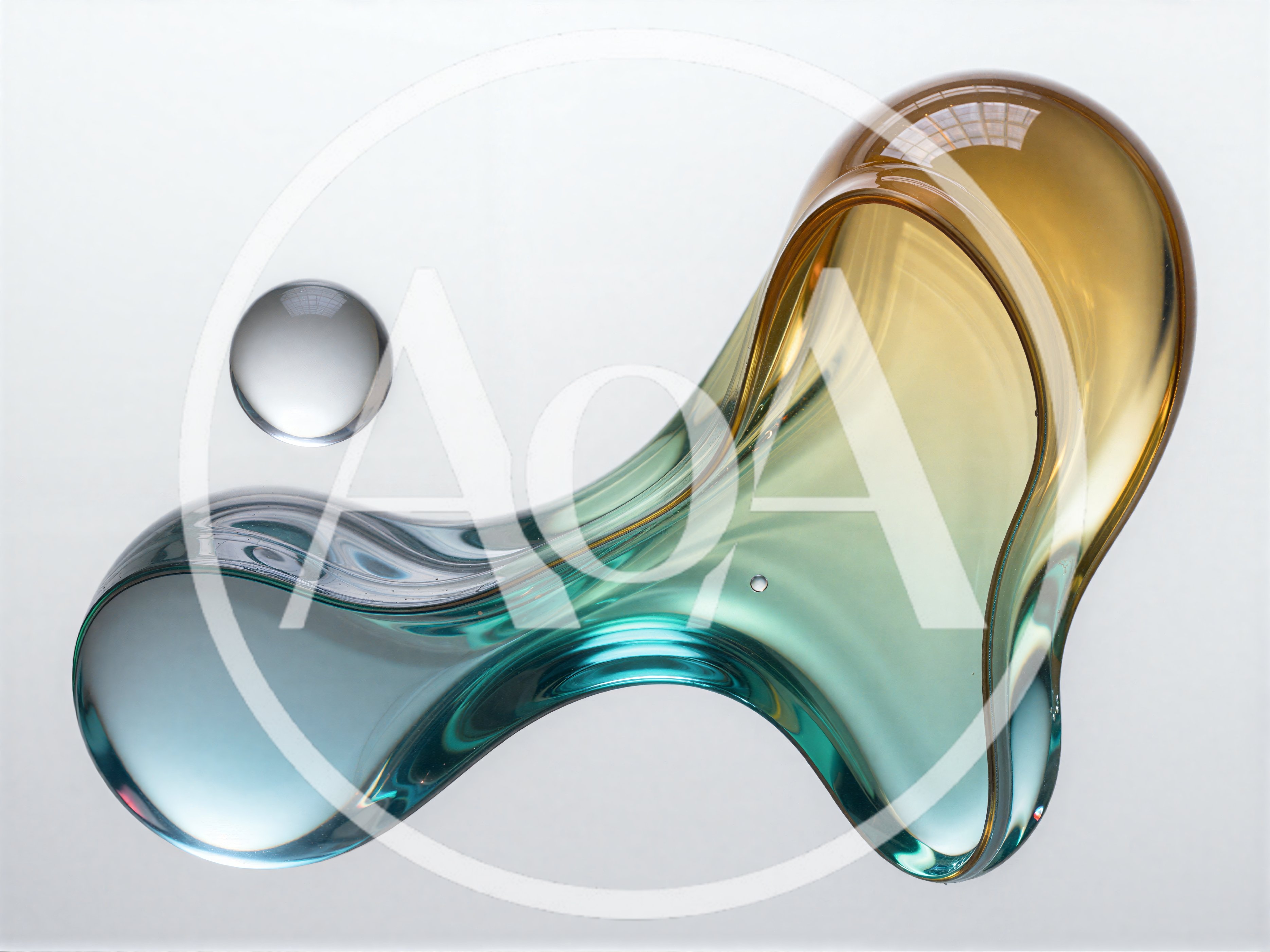 Abstract Glass Sculpture With Gradient Colors
