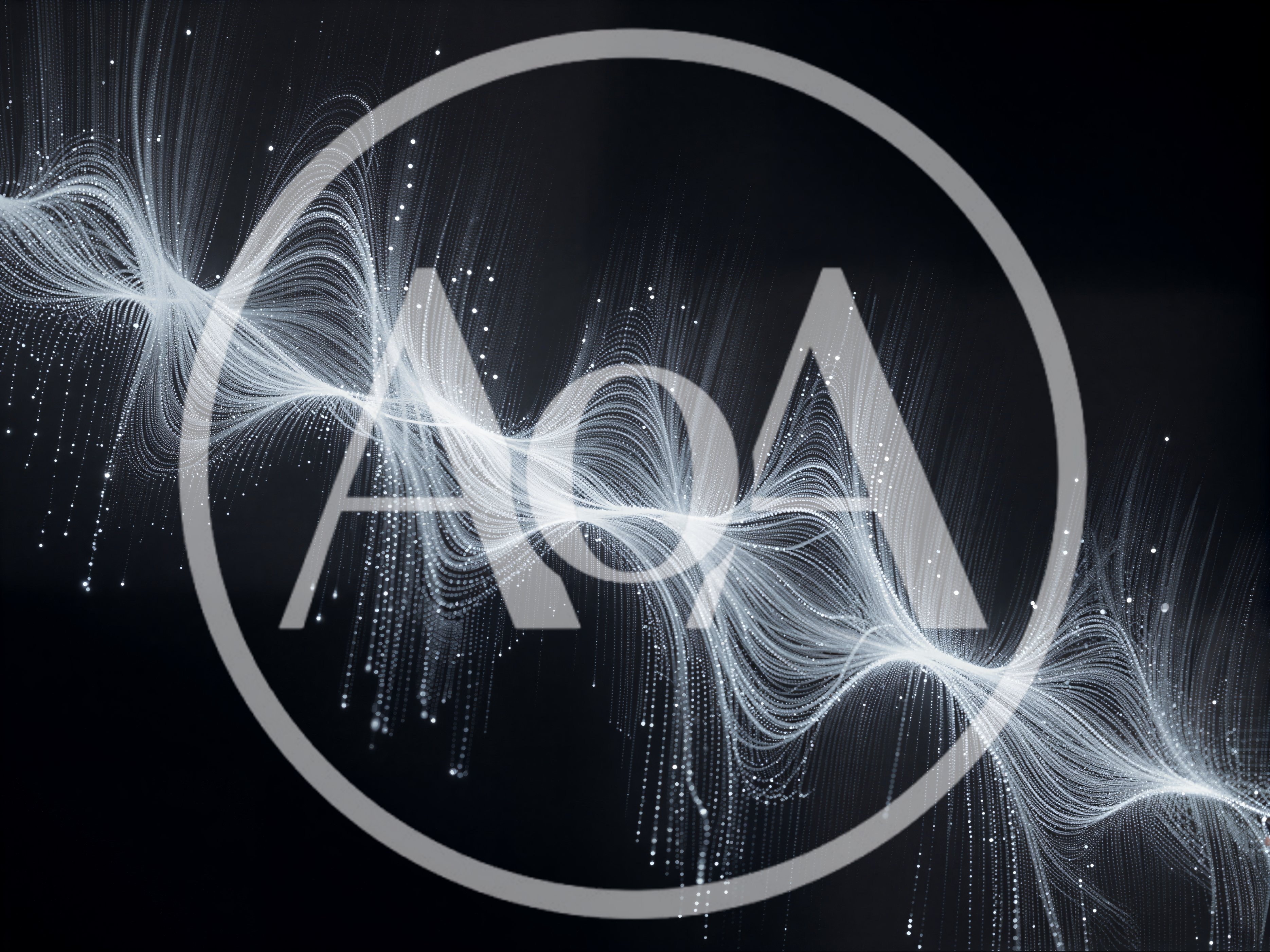 Abstract Digital Waveform Of Glowing White Particles