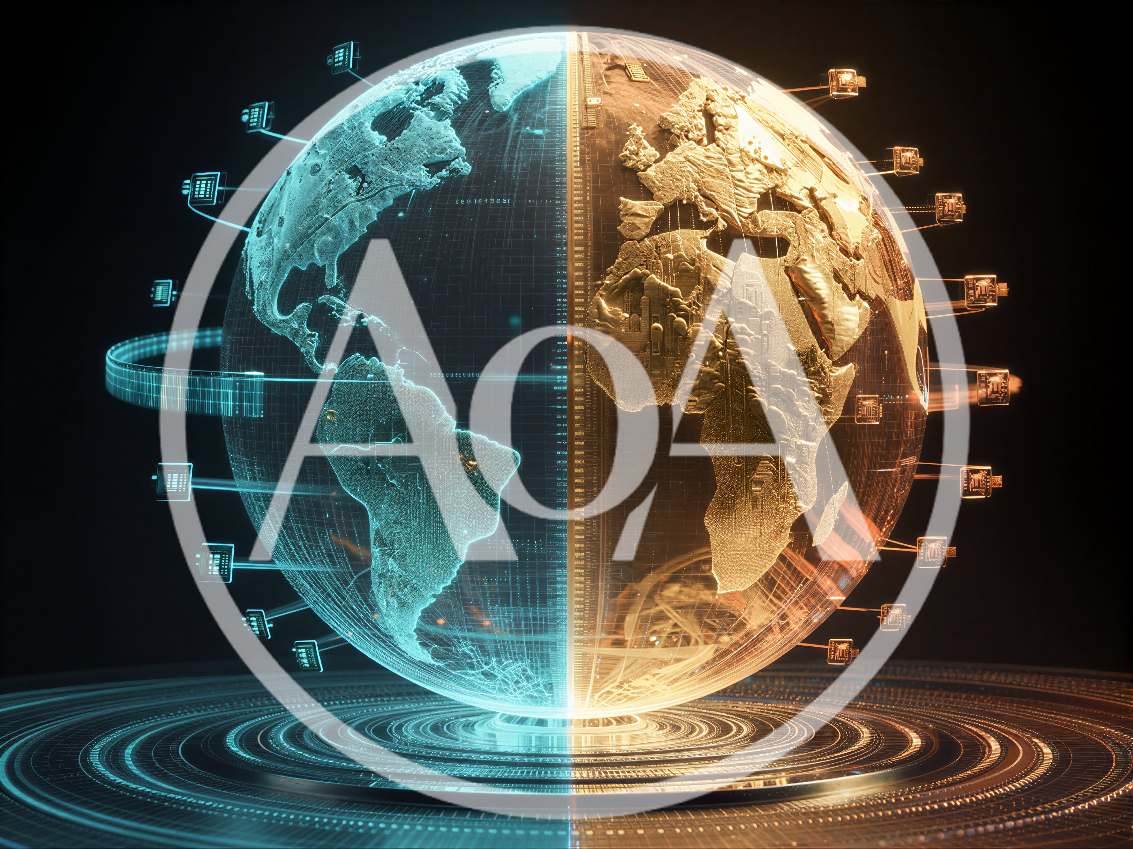 Digital Earth Globe With Global Connectivity Network
