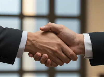 Professional Business Handshake Between Two Partners