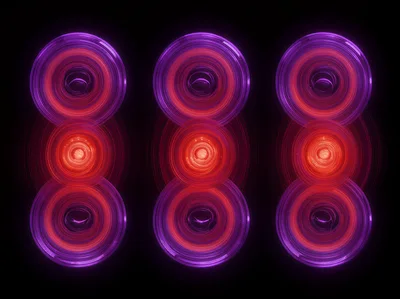 Abstract Glowing Neon Circular Light Patterns