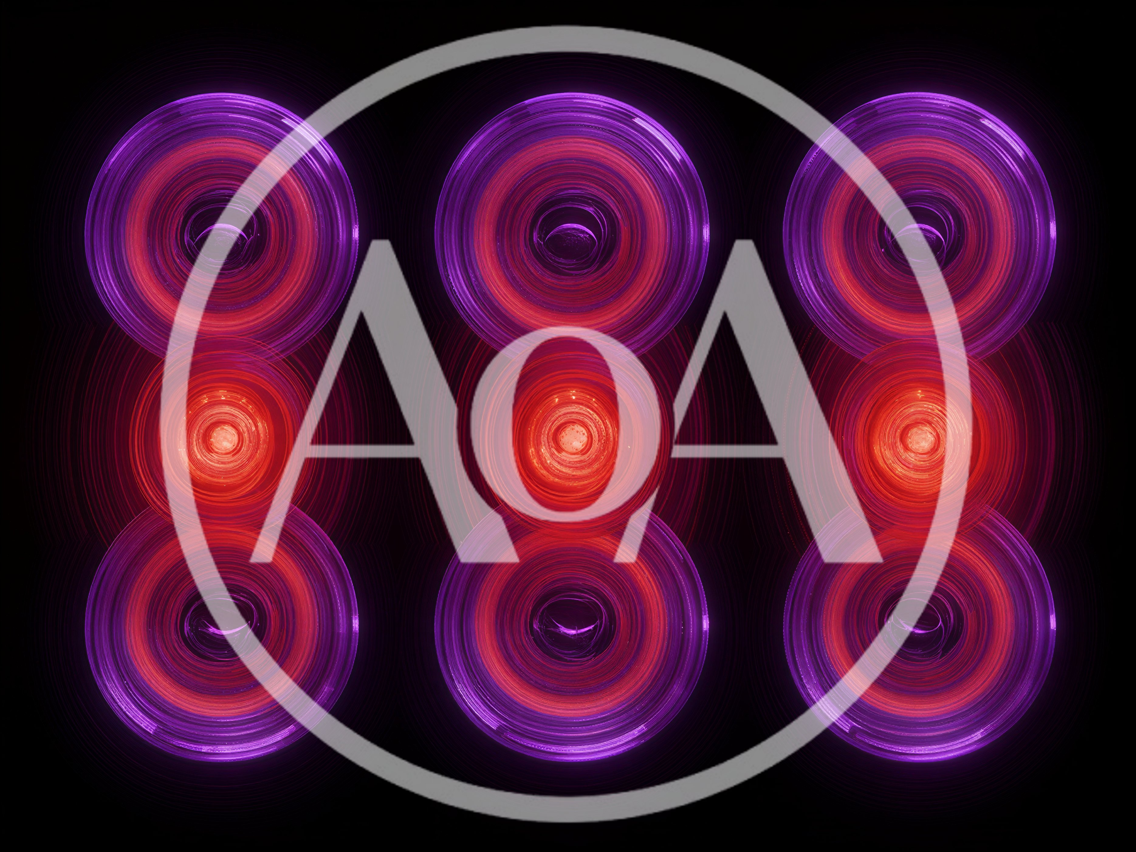 Abstract Glowing Neon Circular Light Patterns