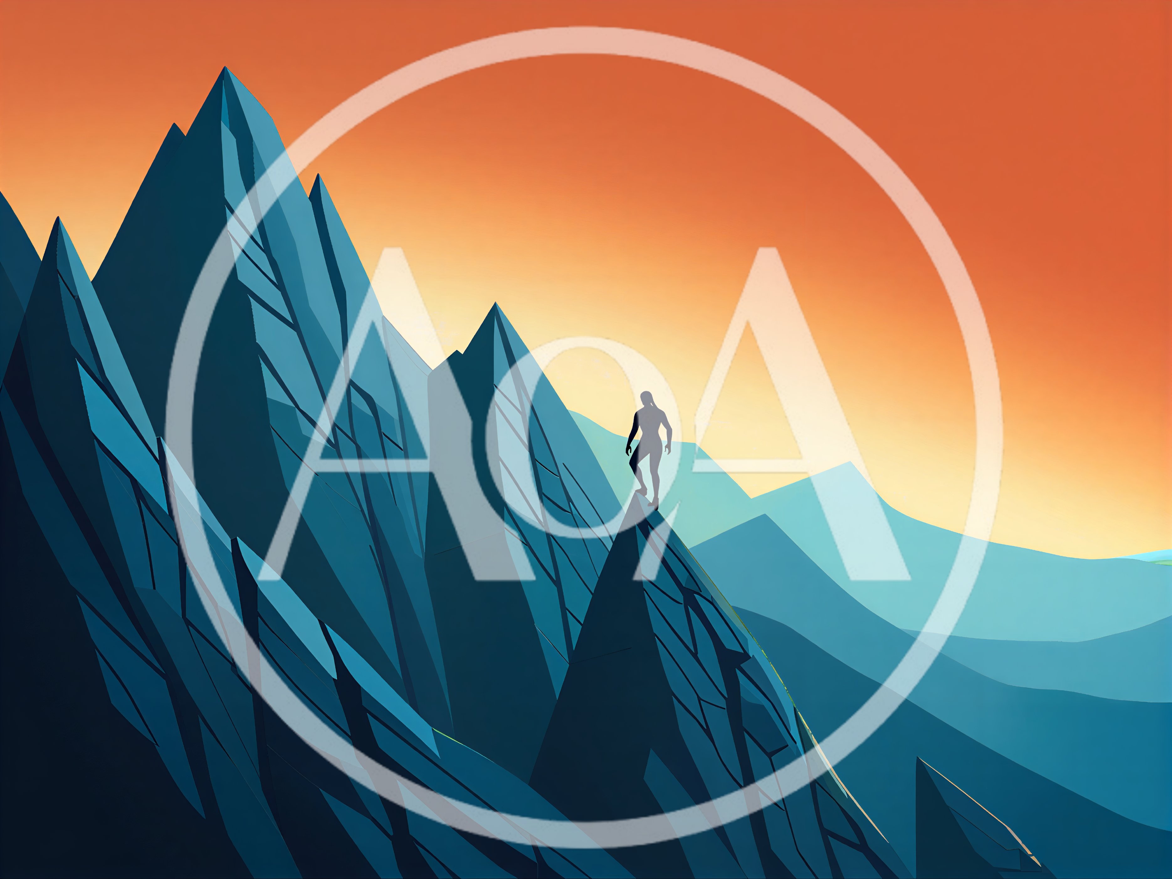 Silhouette Of A Hiker Standing On A Mountain Peak