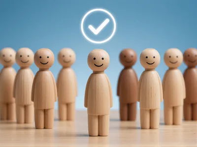 Wooden Peg Dolls Representing Diverse Team Selection