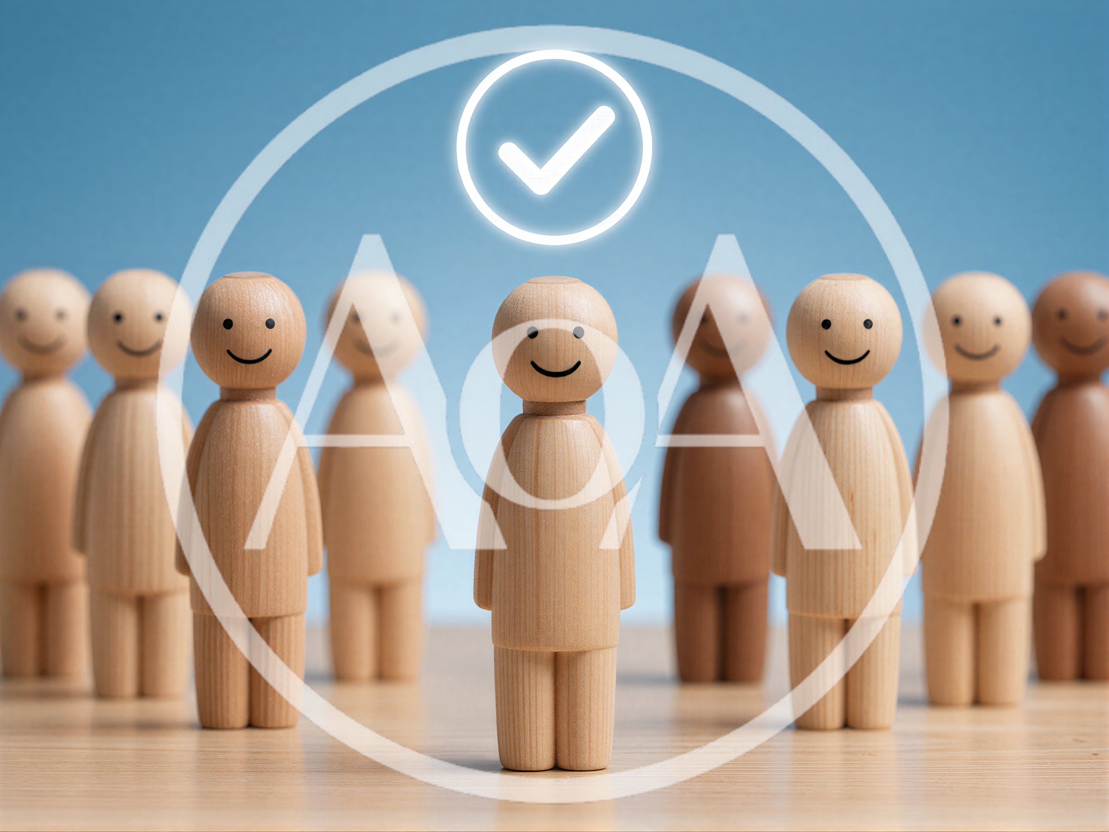 Wooden Peg Dolls Representing Diverse Team Selection