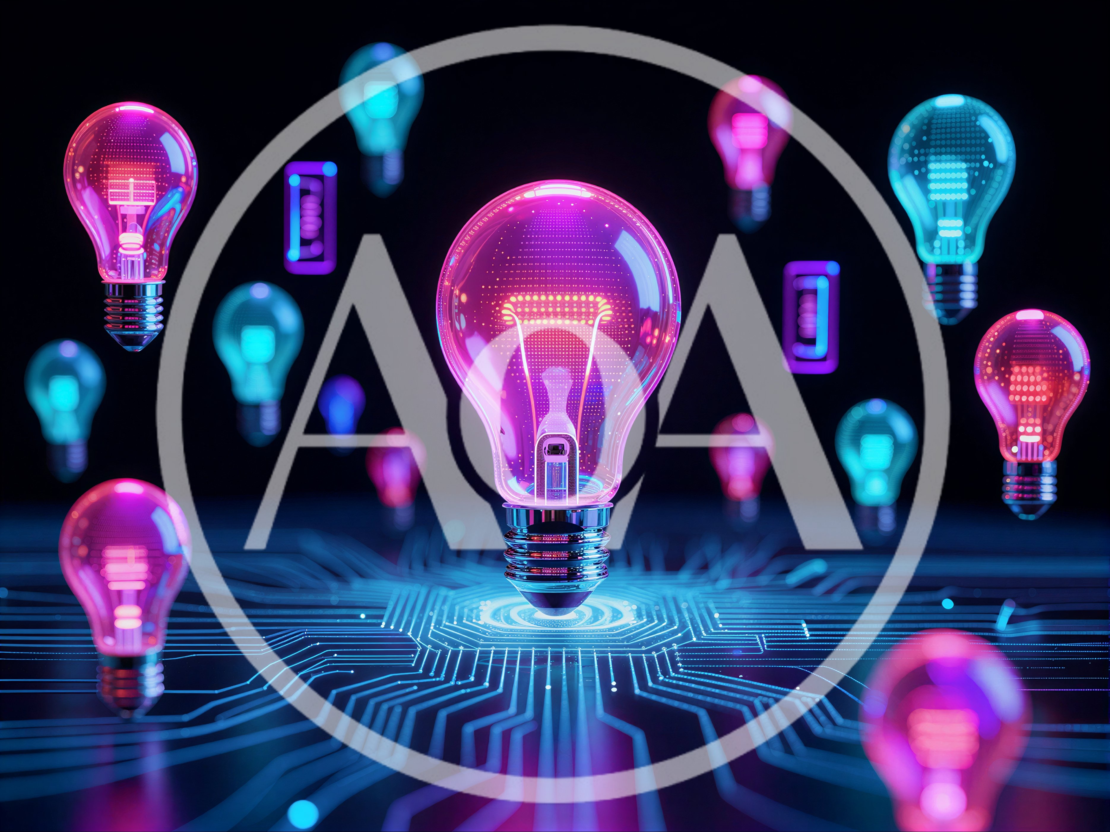 Digital Light Bulb Concept on Circuit Board