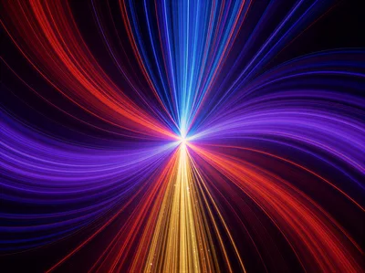 Abstract Light Trails Radiating From A Central Point