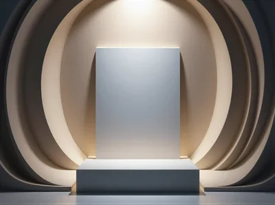 Minimalist Product Display Podium With Circular Background