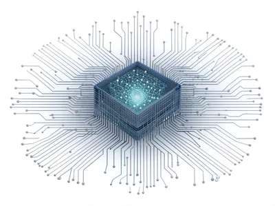 Digital Processor Chip With Glowing Neural Network