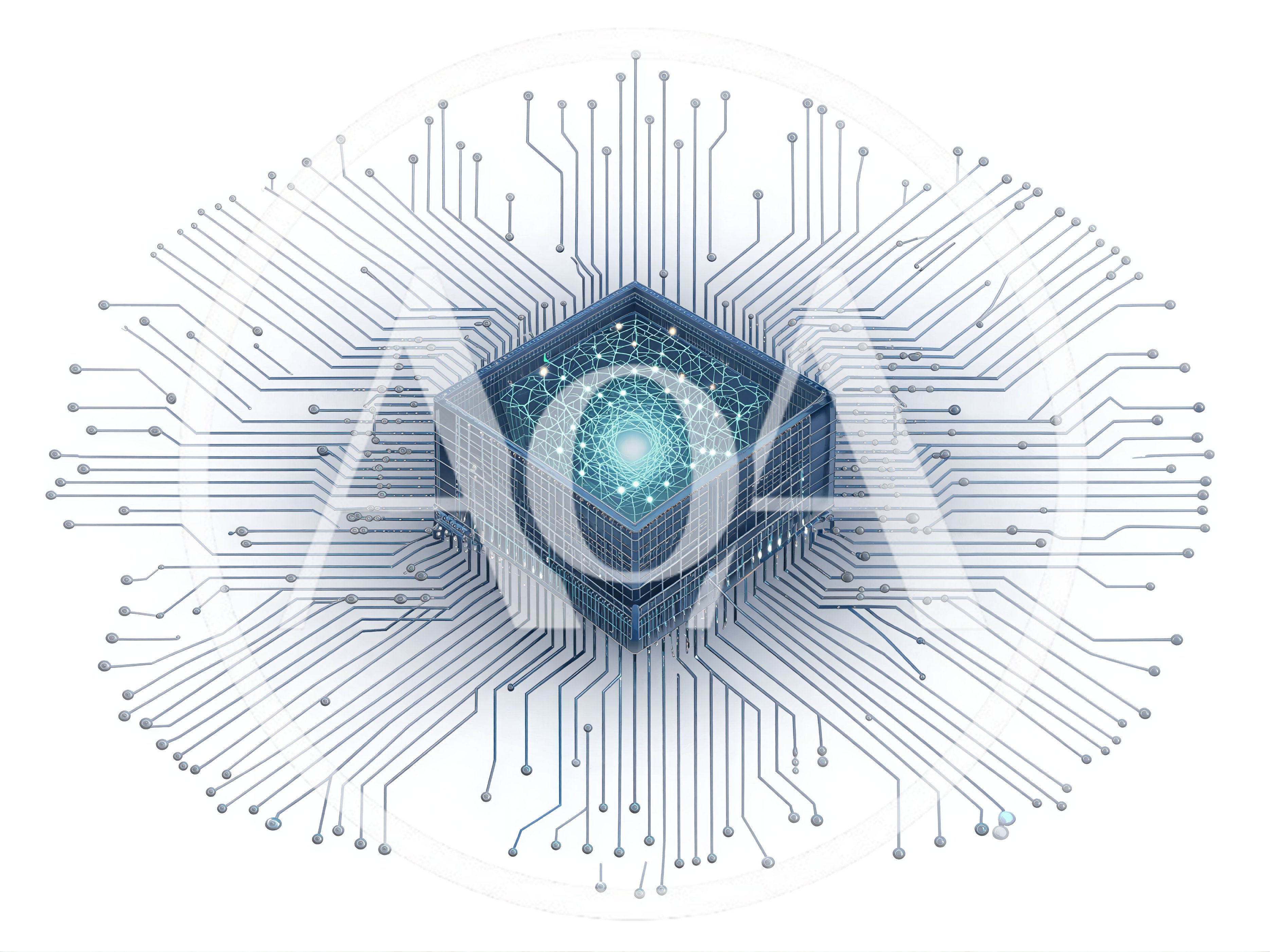 Digital Processor Chip With Glowing Neural Network