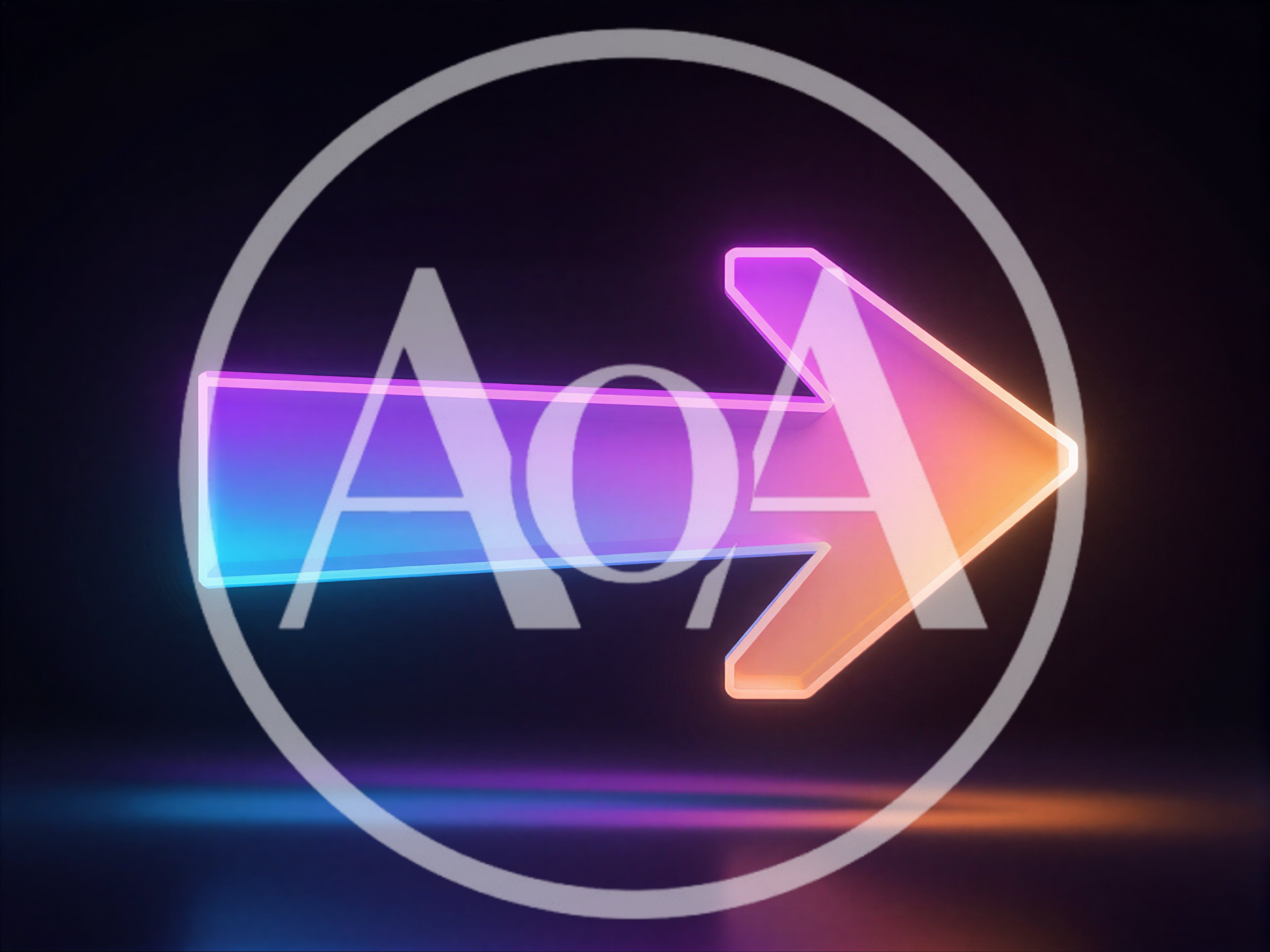 Neon Gradient Arrow Pointing Right