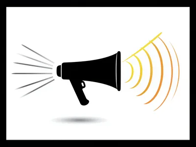 Black Megaphone Icon With Sound Waves