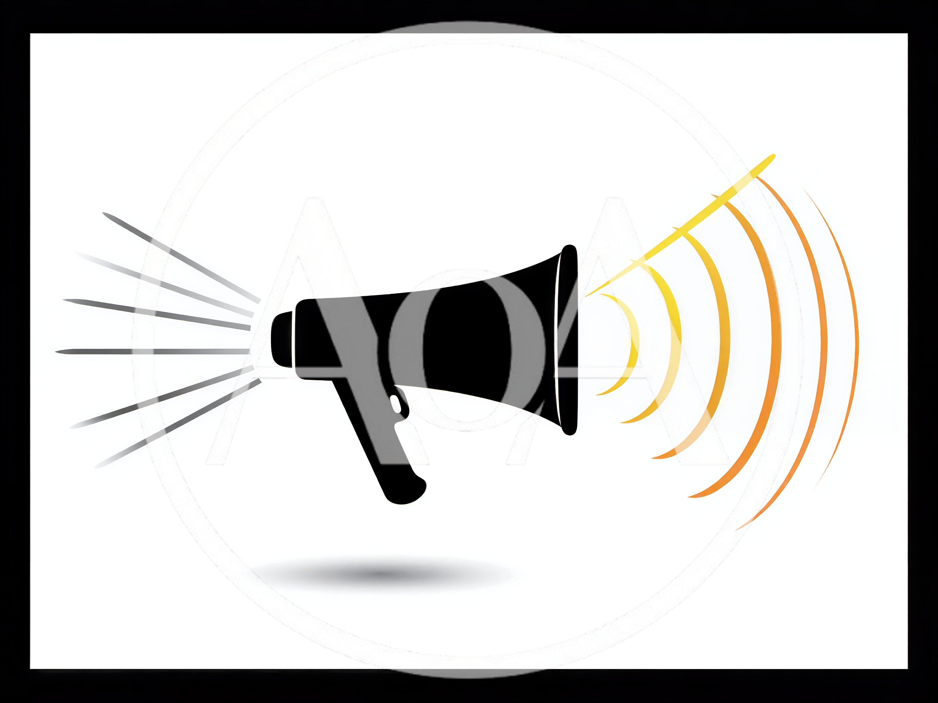 Black Megaphone Icon With Sound Waves