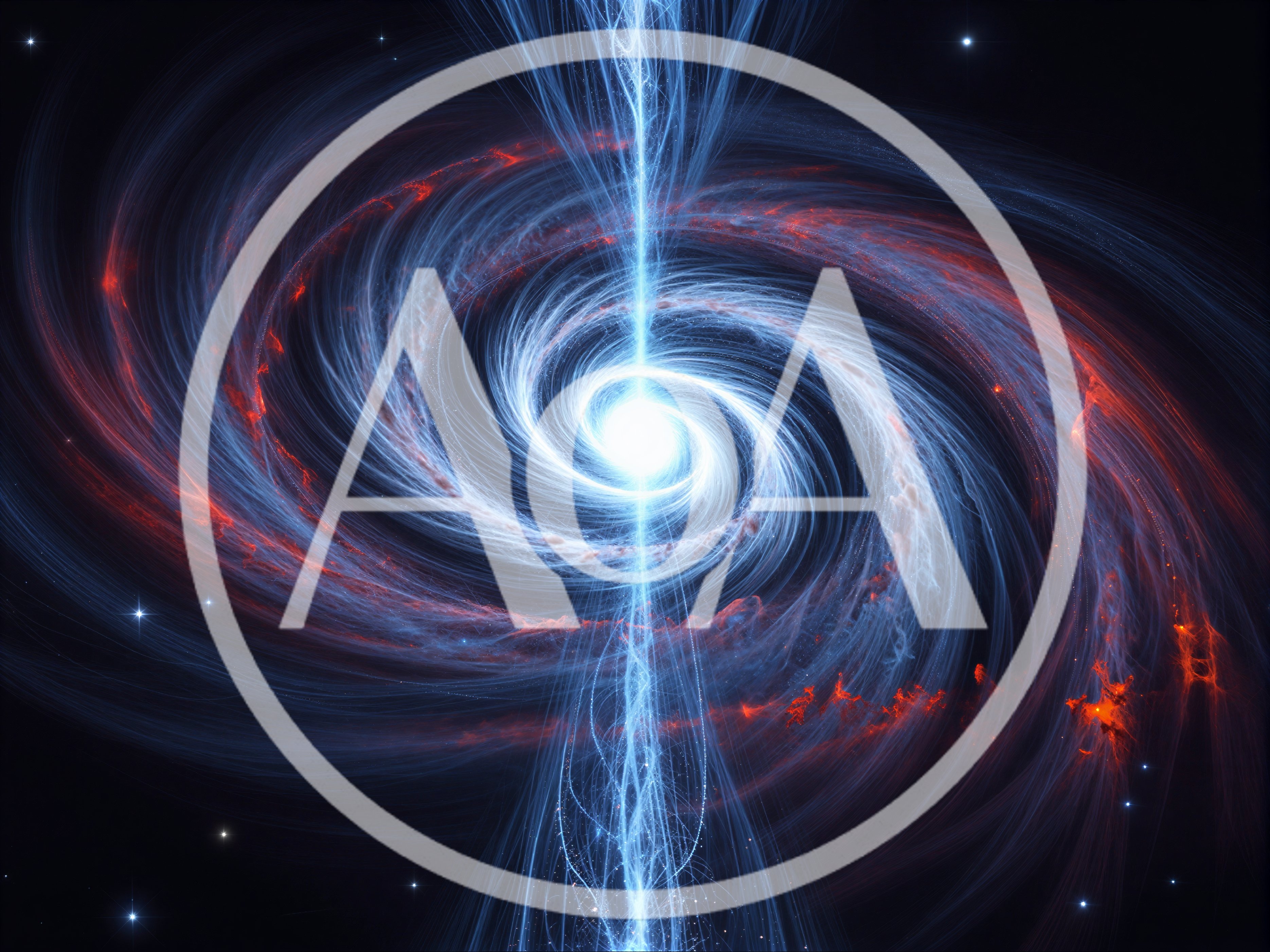Cosmic Spiral Galaxy With Powerful Energy Jets