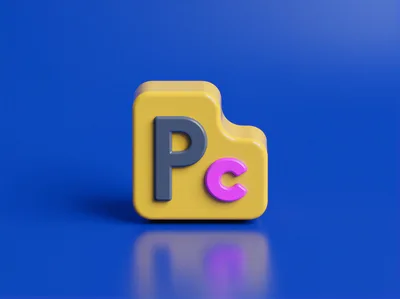 3D Rendered Pc Icon On Blue Background