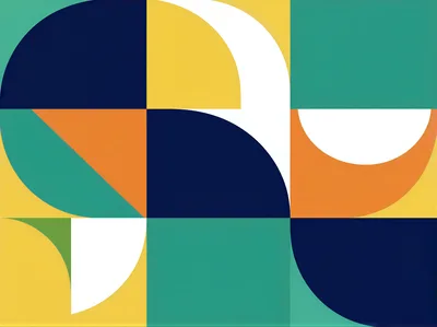 Abstract Geometric Pattern With Colorful Shapes