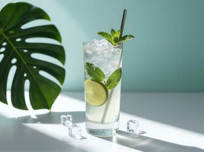 Refreshing Mojito Cocktail With Lime And Mint