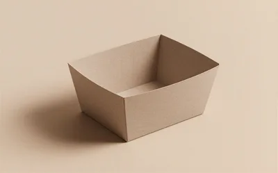 Empty Brown Cardboard Food Tray Mockup