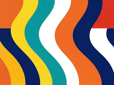 Abstract Wavy Vertical Stripes In Vibrant Retro Colors