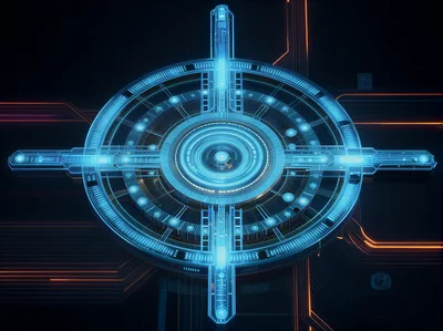 Futuristic Glowing Blue Digital Circular Interface