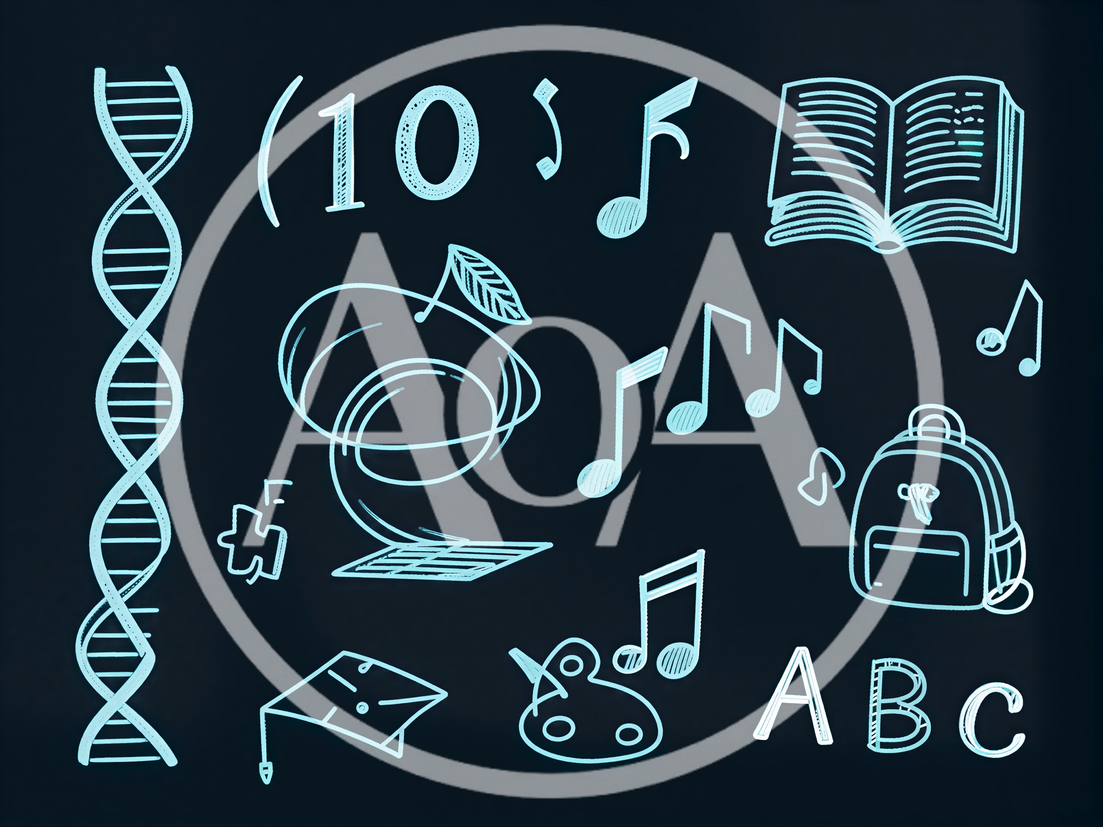 Hand Drawn Education Icons On Chalkboard
