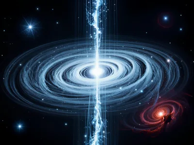 Cosmic Black Hole With Accretion Disk And Energy Jet