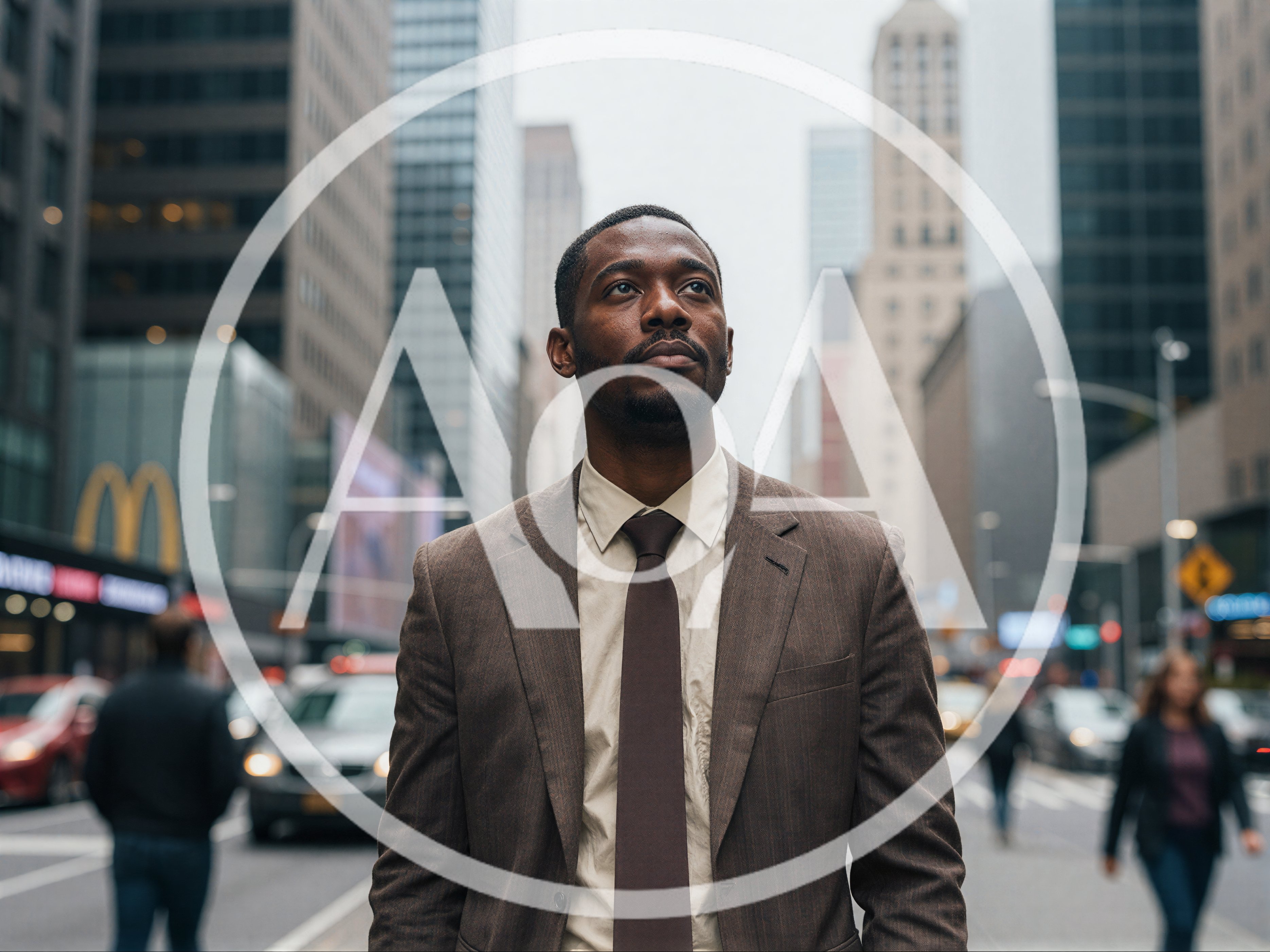 Professional African American Businessman Standing In New York City