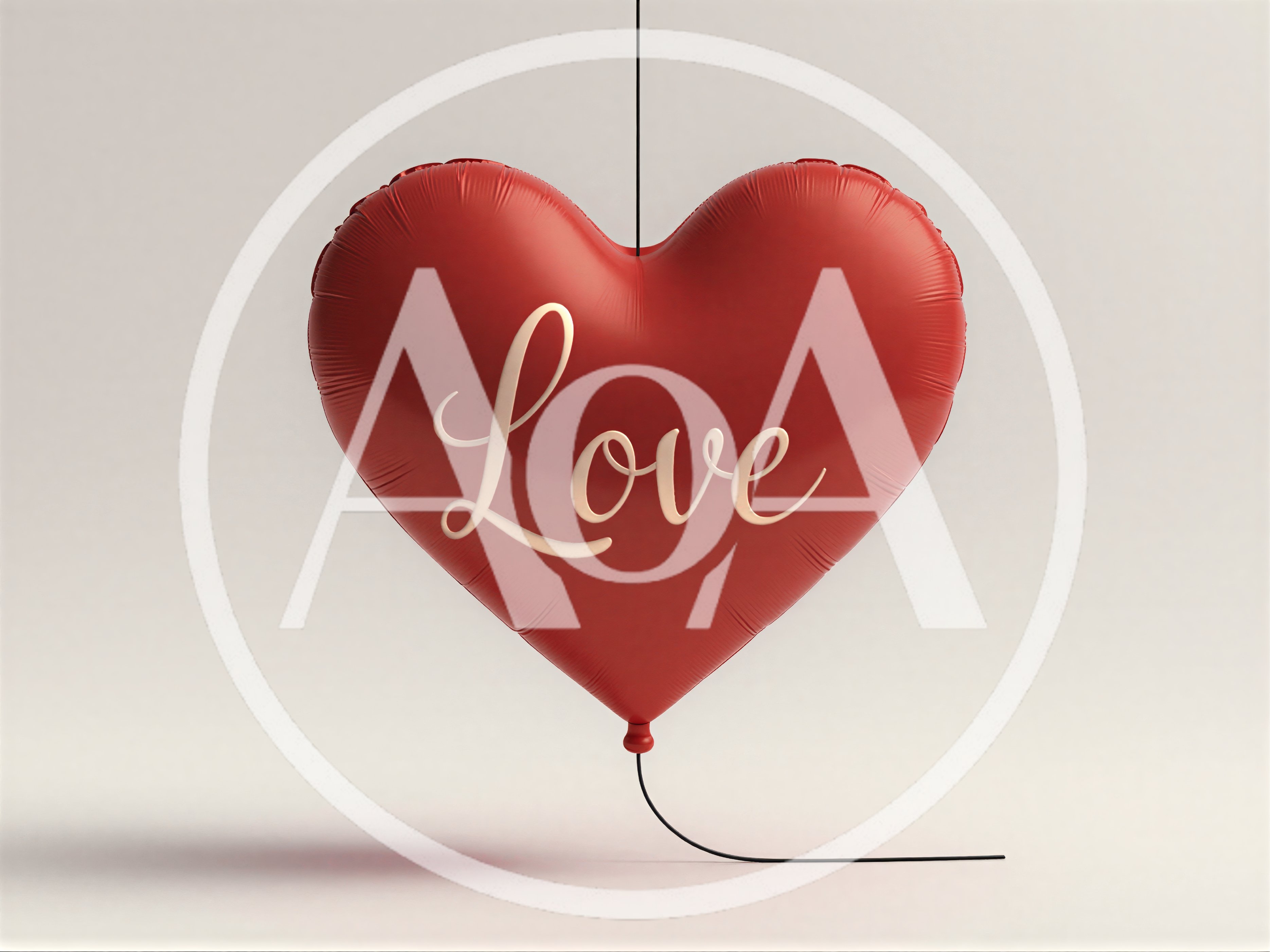 Red Heart Shaped Balloon With Love Text