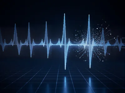 Digital Heartbeat EKG Waveform With Data Burst