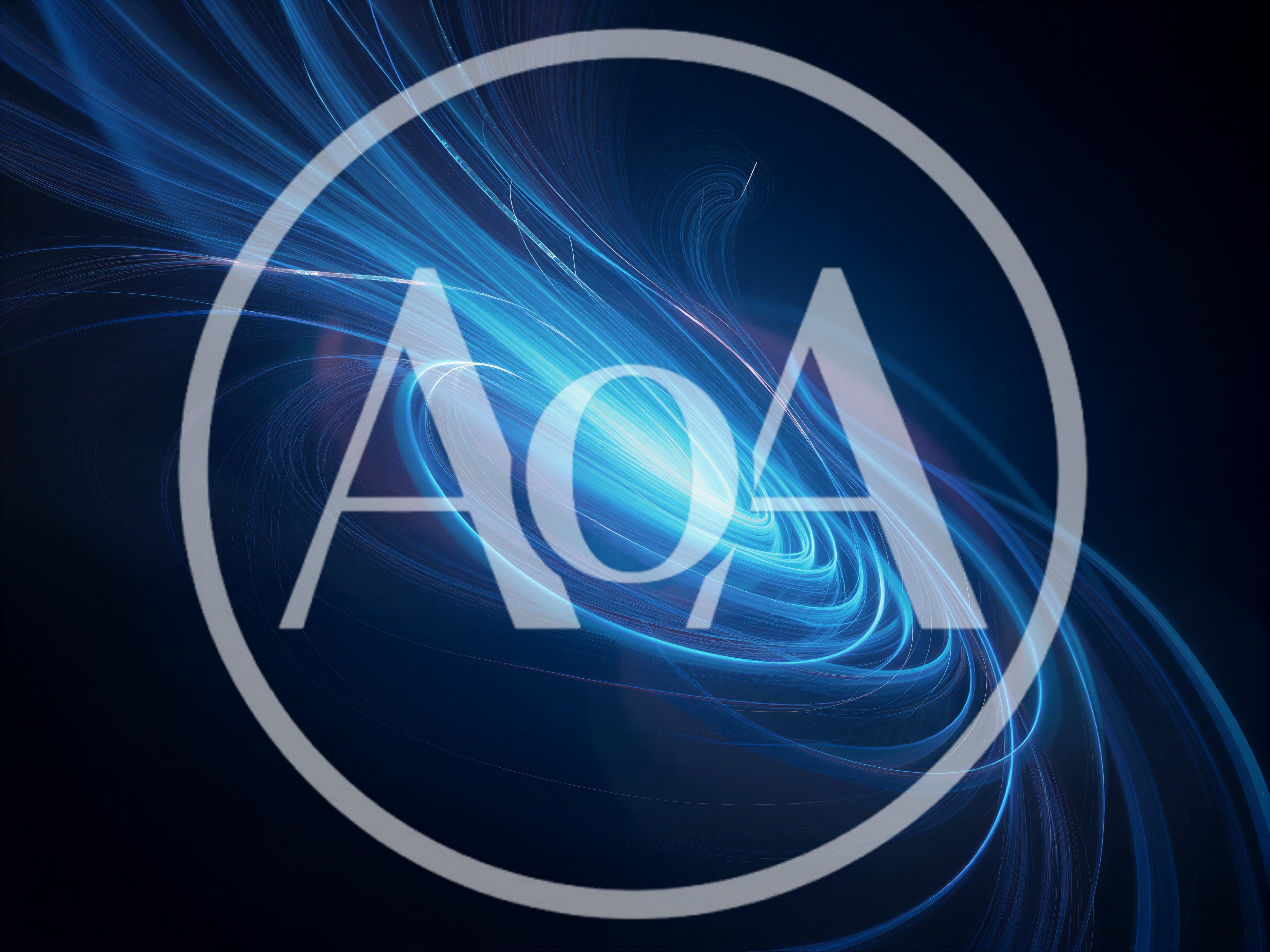 Abstract Blue Light Trails Swirling In Dark Space