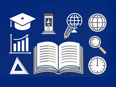 Educational Icons Set Featuring Academic Symbols