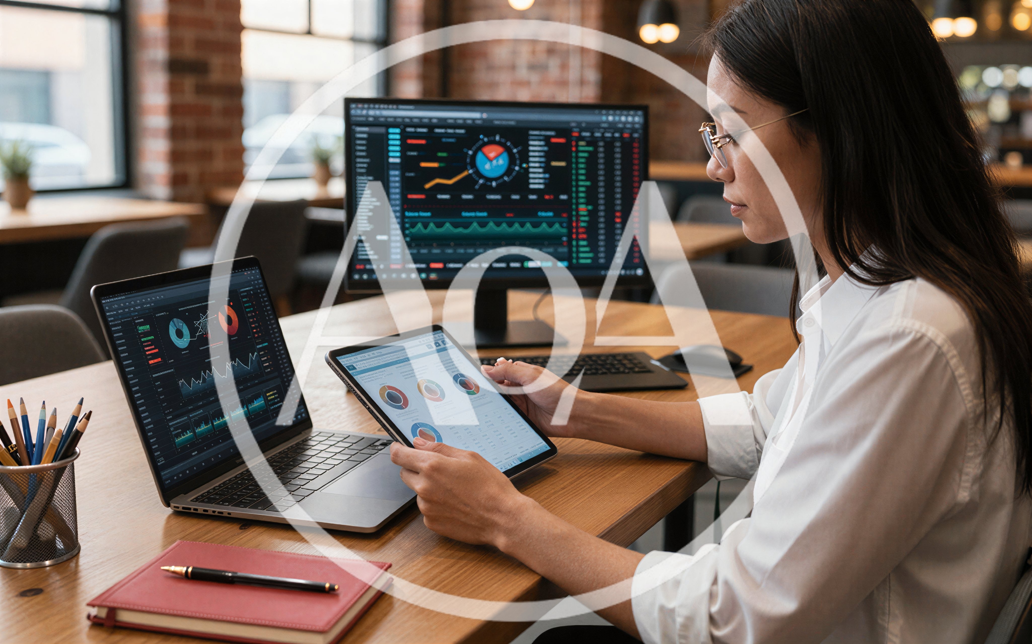 Professional Financial Analyst Working With Data Dashboards