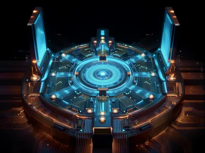 Futuristic Circular Data Processing Core