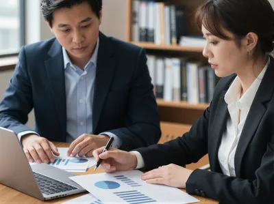 Business Professionals Analyzing Financial Charts In Office