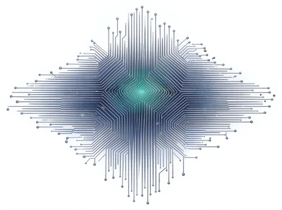 Abstract Digital Circuit Board Pattern With Glowing Core