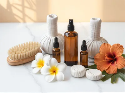 Spa Wellness Set With Essential Oils And Massage Tools