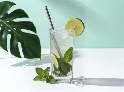 Refreshing Mojito Cocktail With Lime And Mint