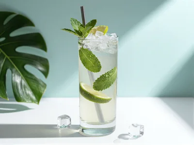 Refreshing Mojito Cocktail With Lime And Mint