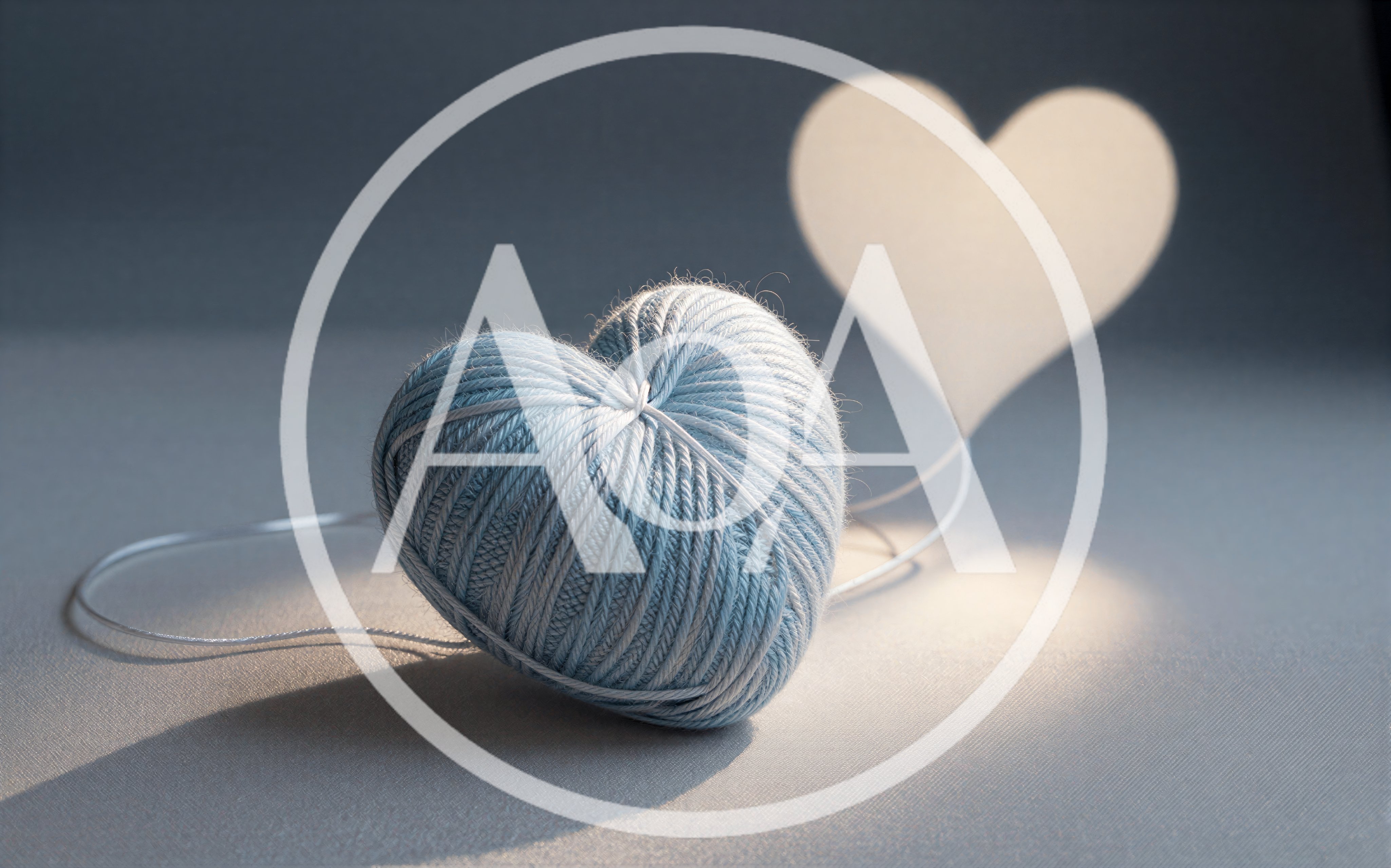 Blue Yarn Ball Shaped Like A Heart