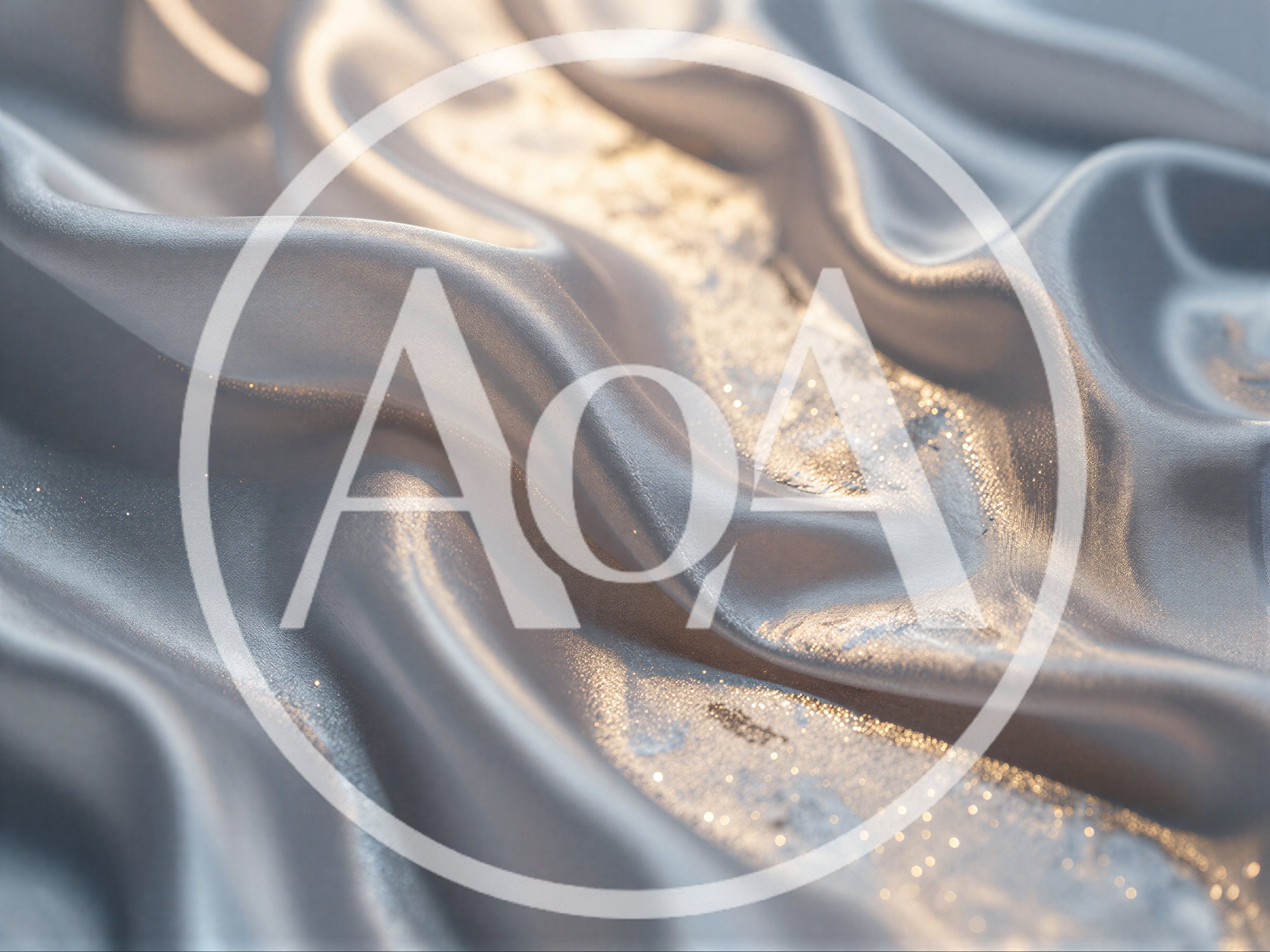 Abstract Background Of Flowing Silver Silk Fabric